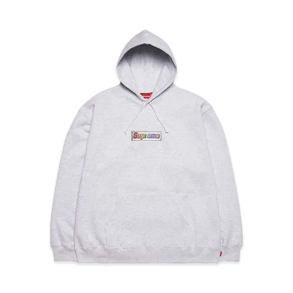 Supreme Bling Box Logo Hooded Sweatshirt "Ash Grey"