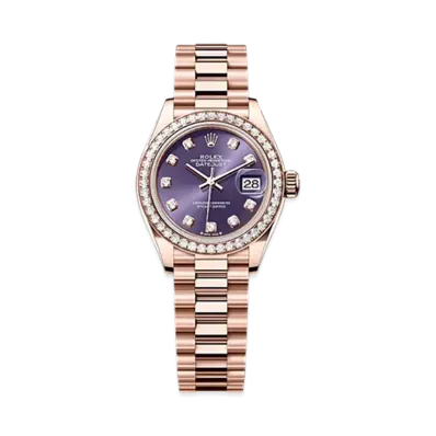 ROLEX Lady-Datejust 28mm Everose Gold Diamond 279135RBR "Aubergine"