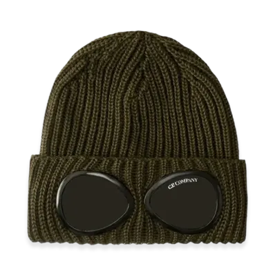 C.P. Company Extrafine Merino Wool Goggle Beanie "Ivy Green"