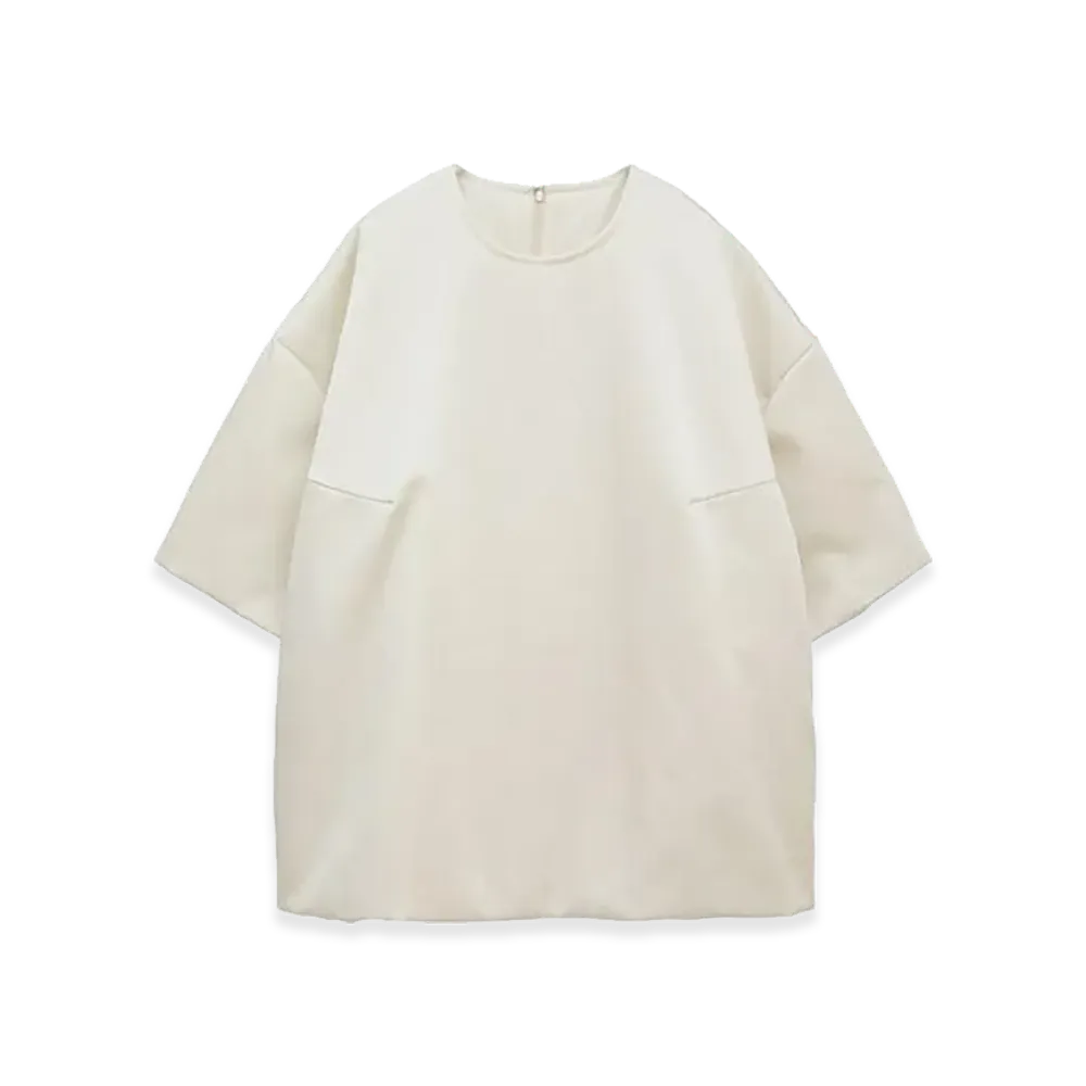 CLANE Women's Padded Satin Tops "Ivory"