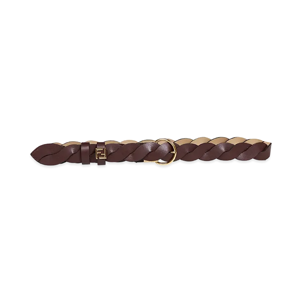 FENDI Women's FF Reversible Belt "Brown/Beige"