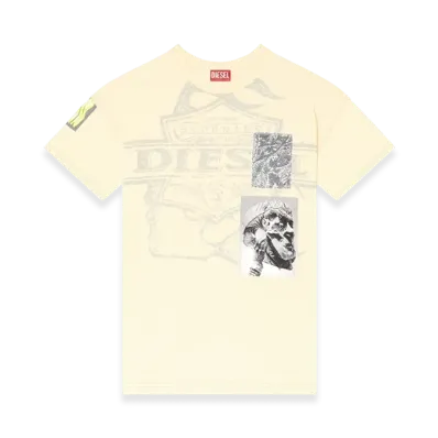 Diesel T-Boxt-Slits-R8 T-Shirt With Patch Detail "White"