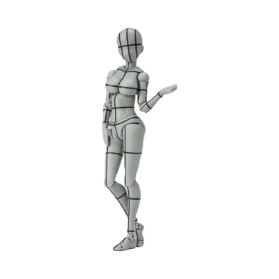 BANDAI "S.H.Figuarts" -BODY-KUN/BODY-CHAN- BODY CHAN -KENTARO YABUKI- WIRE FRAME (Gray Color Ver.)