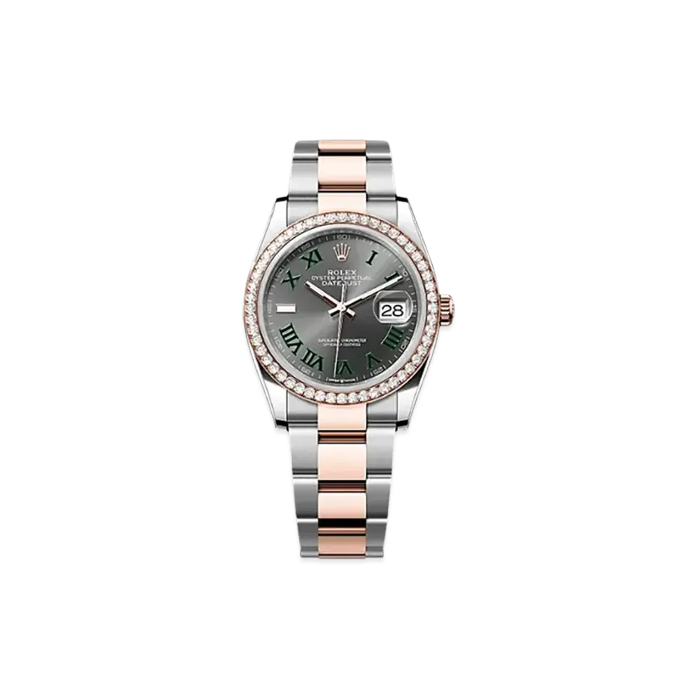 ROLEX Datejust 36mm Oystersteel & Everose Gold Diamond 126281RBR "Slate"