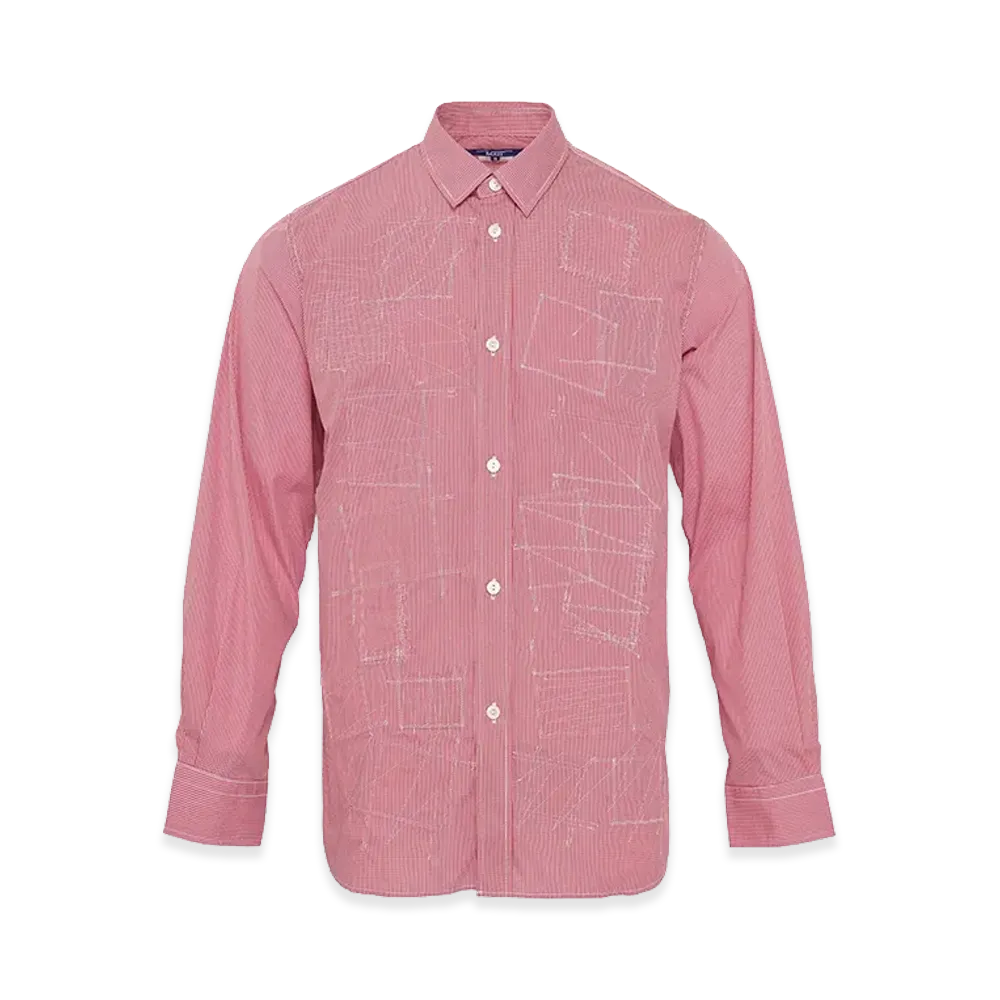 JUNYA WATANABE MAN Men's Checked L/S Button Shirt "Red/Pink"