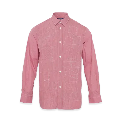 JUNYA WATANABE MAN Men's Checked L/S Button Shirt "Red/Pink"