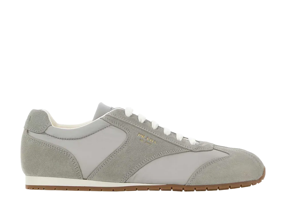 PRADA Suede And Fabric Sneakers "Grey"