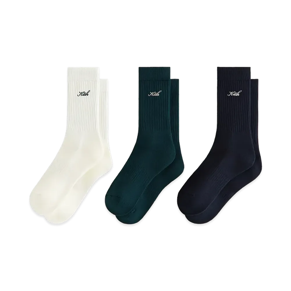 Kith Women's 3-Pack Cotton Classic Crew Socks "Multi"