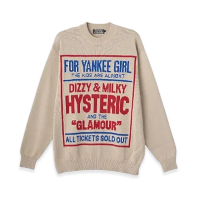 HYSTERIC GLAMOUR Dizzy & Milky Knit Sweater "Beige"
