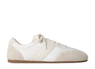 LEMAIRE Women's Soft Runners in Suede Leather "White"