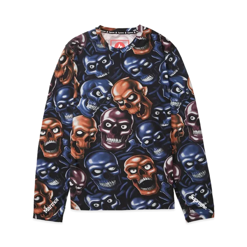 Supreme x Marmot Base Layer L/S Top "Skull Pile"