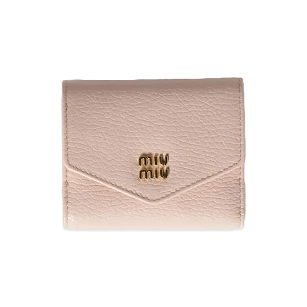 MIU MIU Vitello Daino Leather Flap Wallet "Gem"