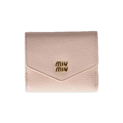 MIU MIU Vitello Daino Leather Flap Wallet "Gem"