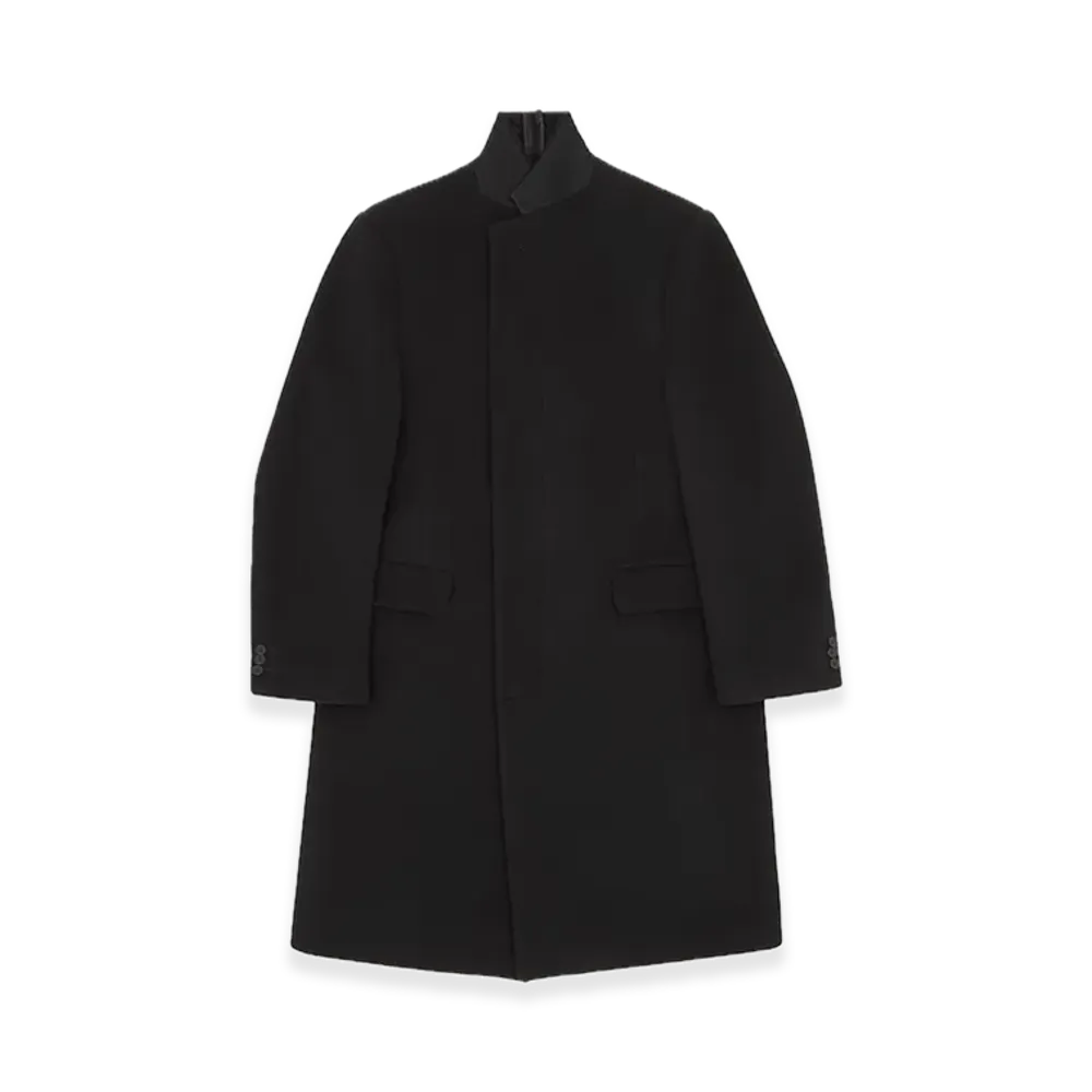 MM6 Maison Margiela Stand Collar Wool Blend Coat "Black"