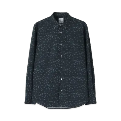 Paul Smith Blue Garden Floral Casual Shirt "GrayishBlue"