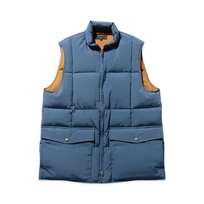 BEAMS Down Vest Nylon Oxford "Blue"