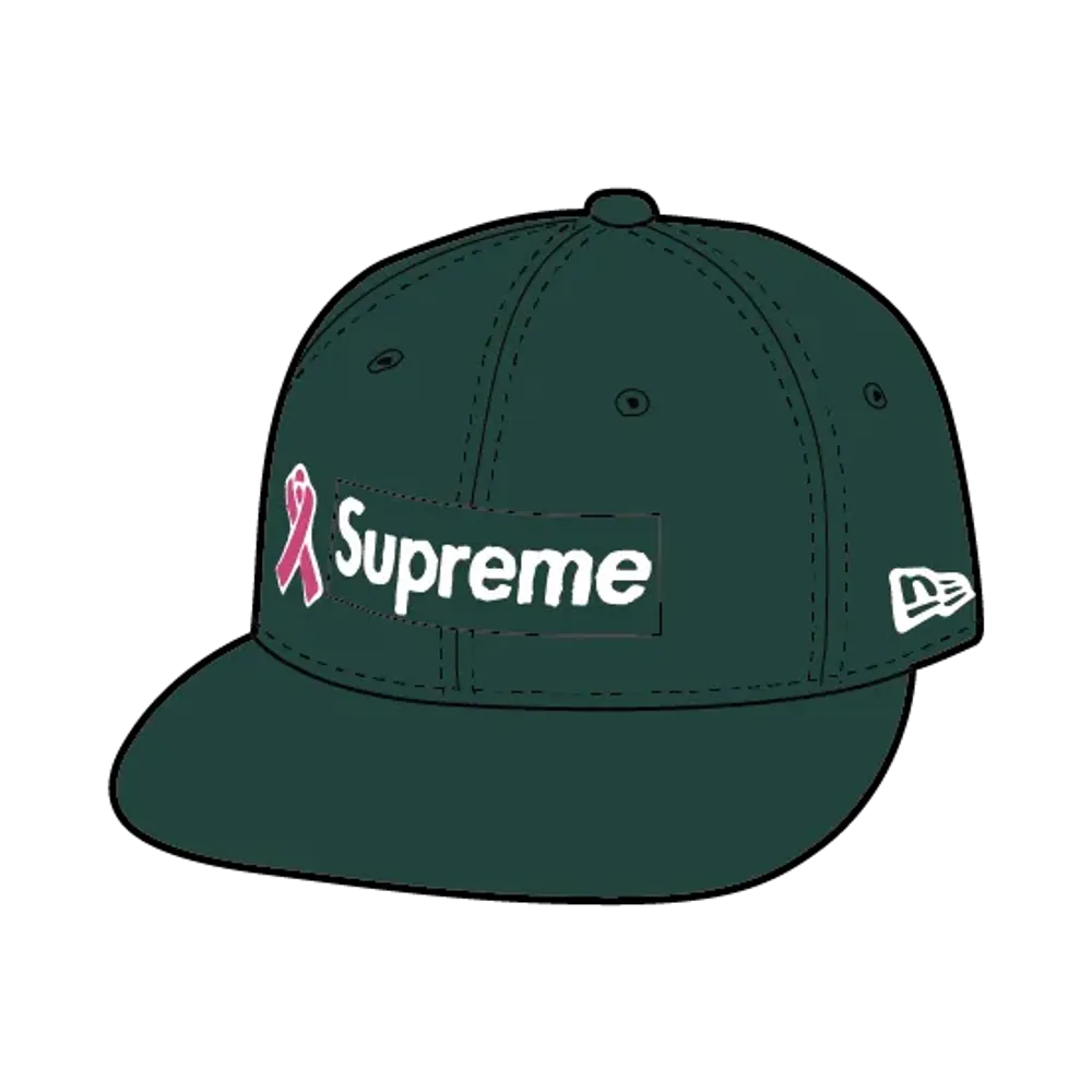 Supreme Breast Cancer Awareness Box Logo New Era "Dark Green"