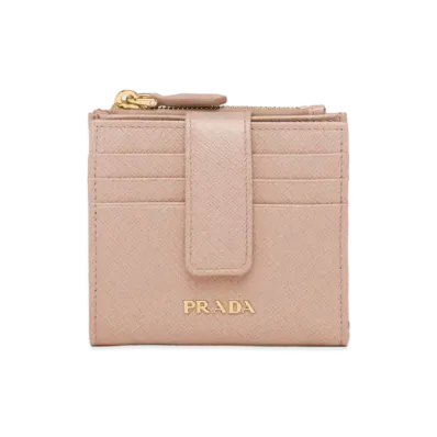 PRADA Saffiano Multicolor Wallet "Pink Beige/Red"