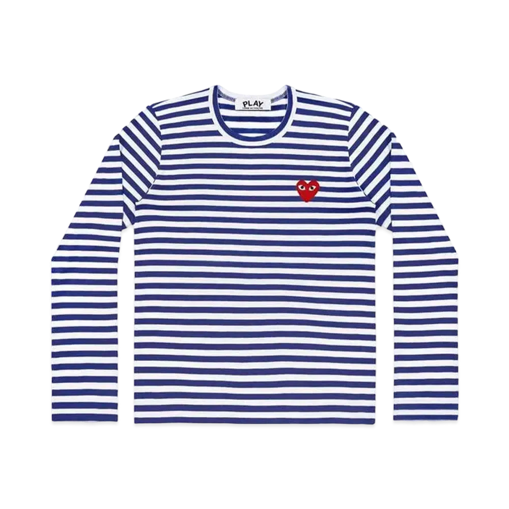 PLAY COMME des GARCONS Striped L/S T-Shirt Mens "Navy/White"