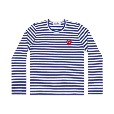 PLAY COMME des GARCONS Striped L/S T-Shirt Mens "Navy/White"