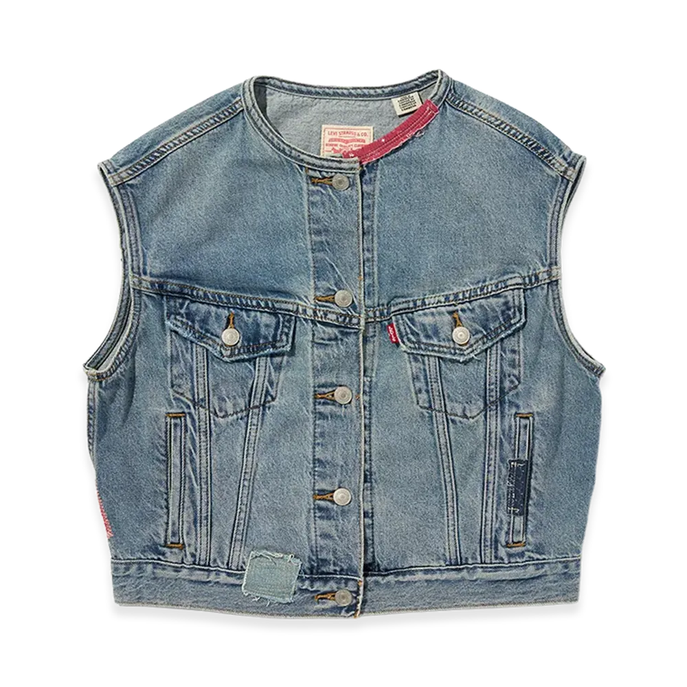 Levi's 501 Day Special Collection No-Collar Shrunken 90s Vest "Medium Indigo"