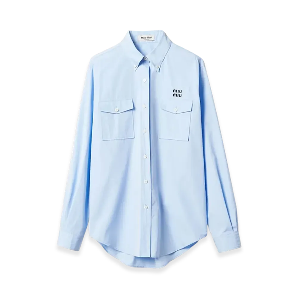 MIU MIU Women's Poplin Shirt "Light Blue"