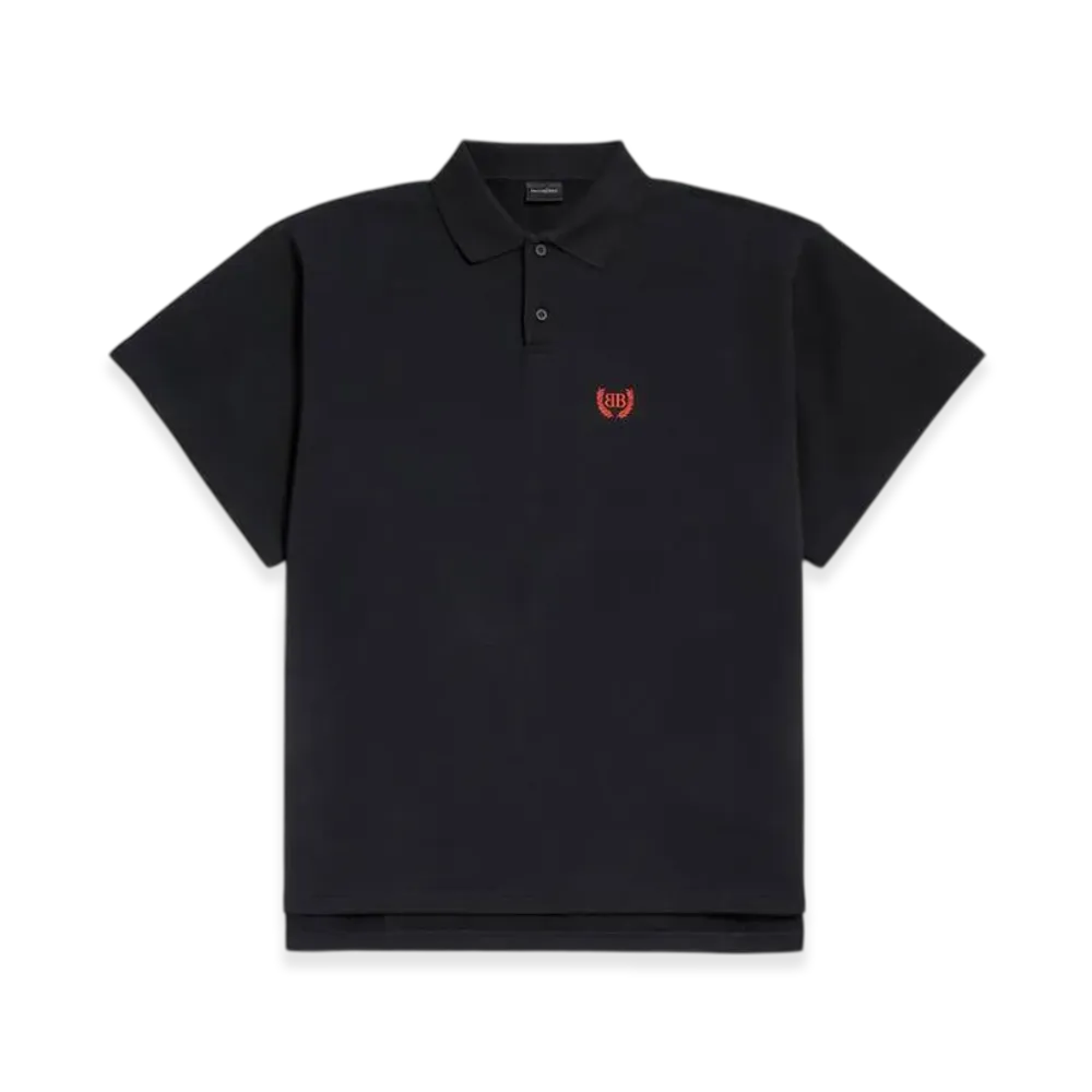 BALENCIAGA Laurel Classic Short Sleeve Oversized Polo "Black"