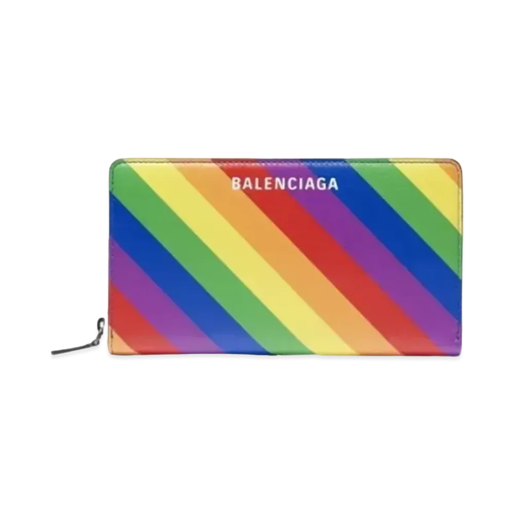 BALENCIAGA Ville Horizontal Zip Wallet "Rainbow"