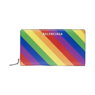 BALENCIAGA Ville Horizontal Zip Wallet "Rainbow"
