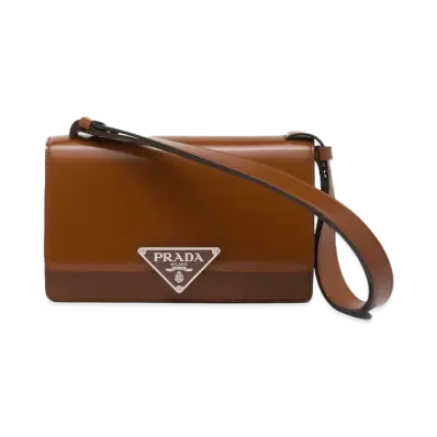 PRADA Embleme Brushed Leather Bag "Tobacco"