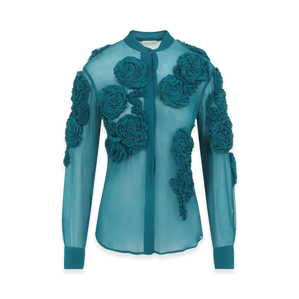 DRIES VAN NOTEN Women's 'Chowsa' Shirt "Green"