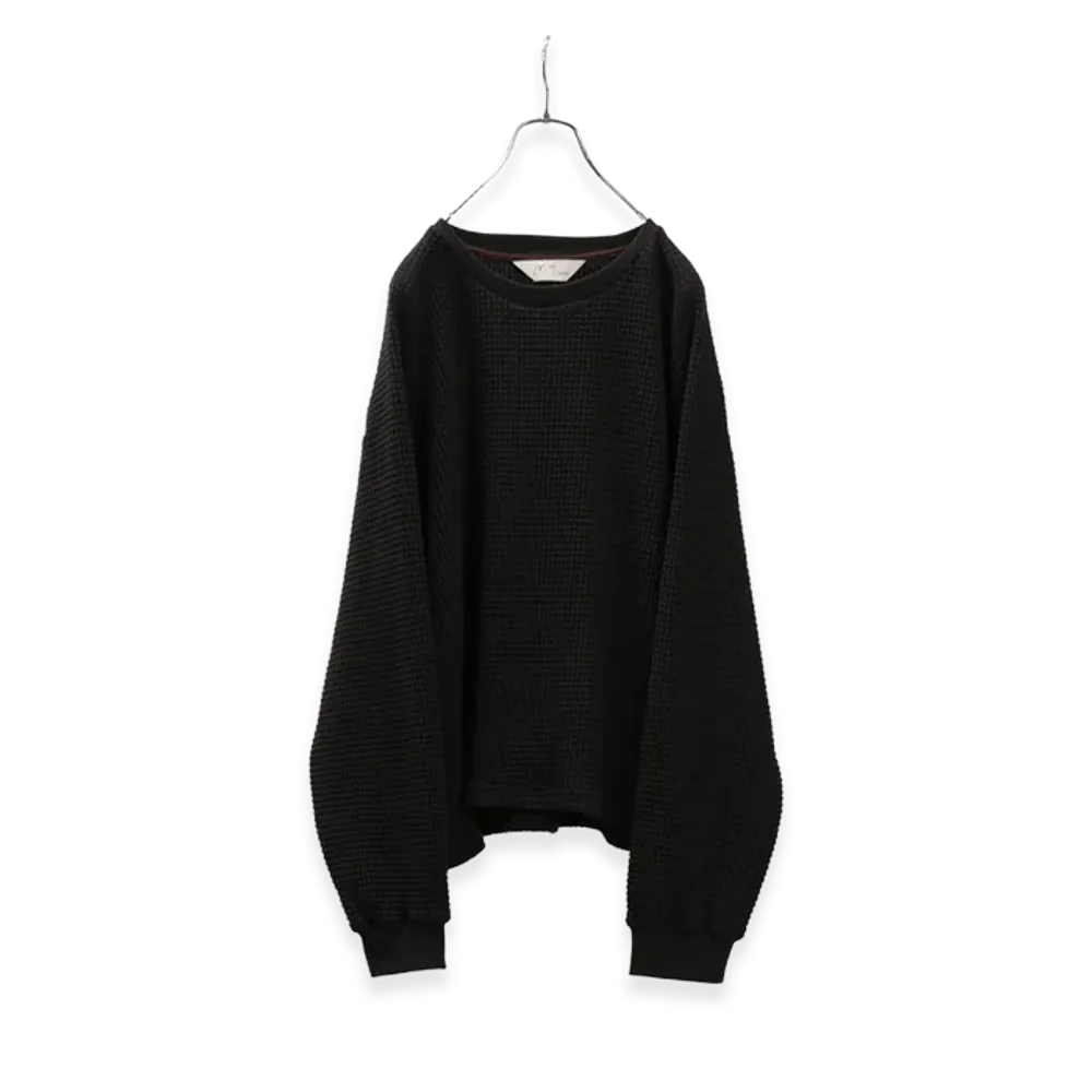 ANCELLM Heavy Waffle Over LS "Black"