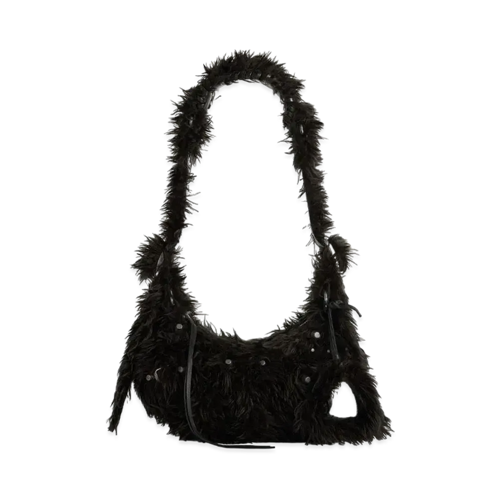 BALENCIAGA Le Cagole XS Shoulder Bag Faux Fur "Black"
