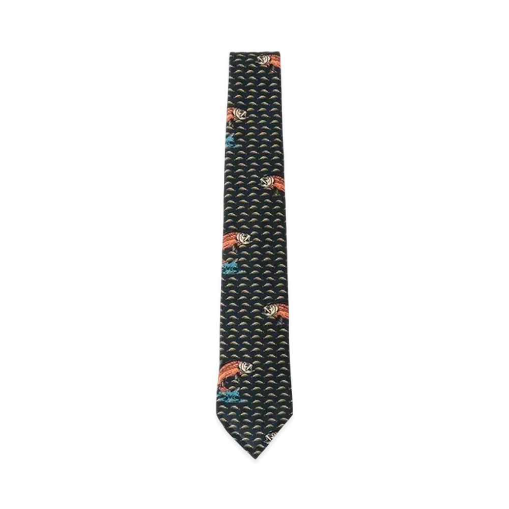 BEAMS Conversation Print Tie "Navy"