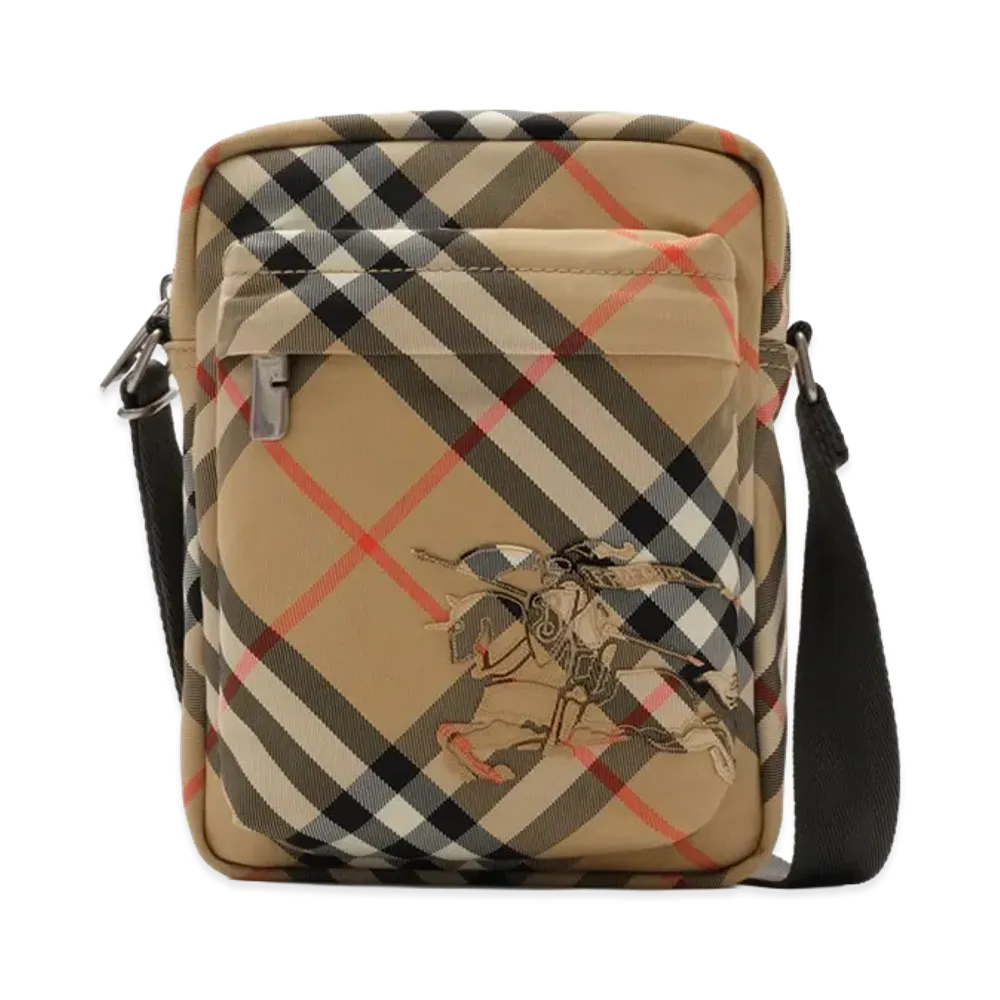 Burberry Check North South Crossbody Bag "Sand Beige"