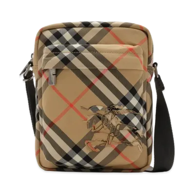 Burberry Check North South Crossbody Bag "Sand Beige"