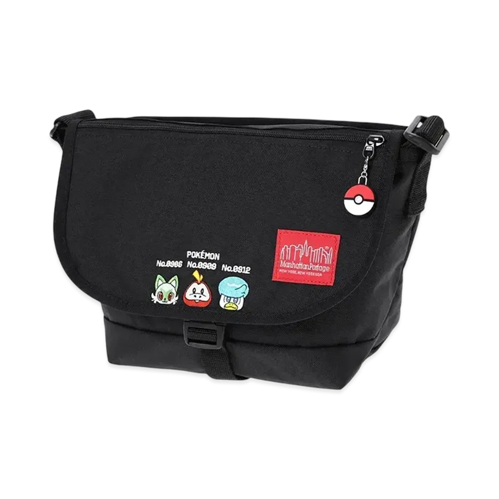 Manhattan Portage x Pokemon Nylon Messenger Bag JR Flap Zipper Pocket Paldea "Black"