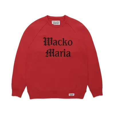WACKO MARIA WASHED HEAVY WEIGHT SWEAT SHIRT "Red"