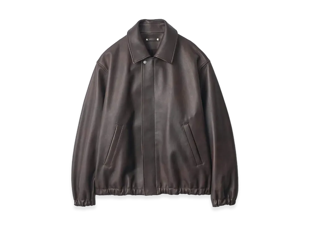 ssstein Sheep Leather Zip Short Jacket "Dark Brown"