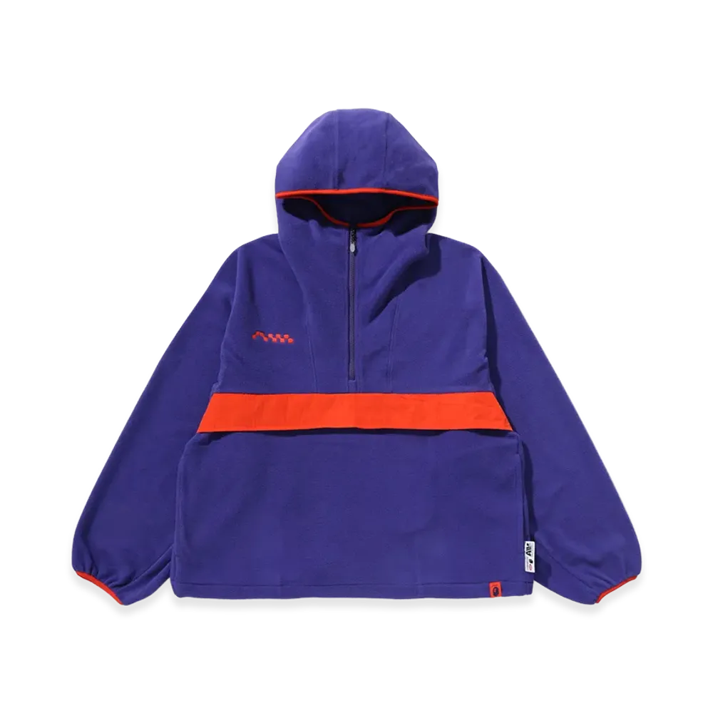 A BATHING APE x KAZUKI KURAISHI Halftone Logo Fleece Hoodie "Purple"