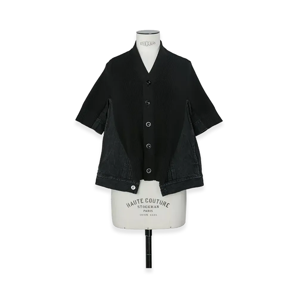 sacai Denim x Knit Cardigan "Black"