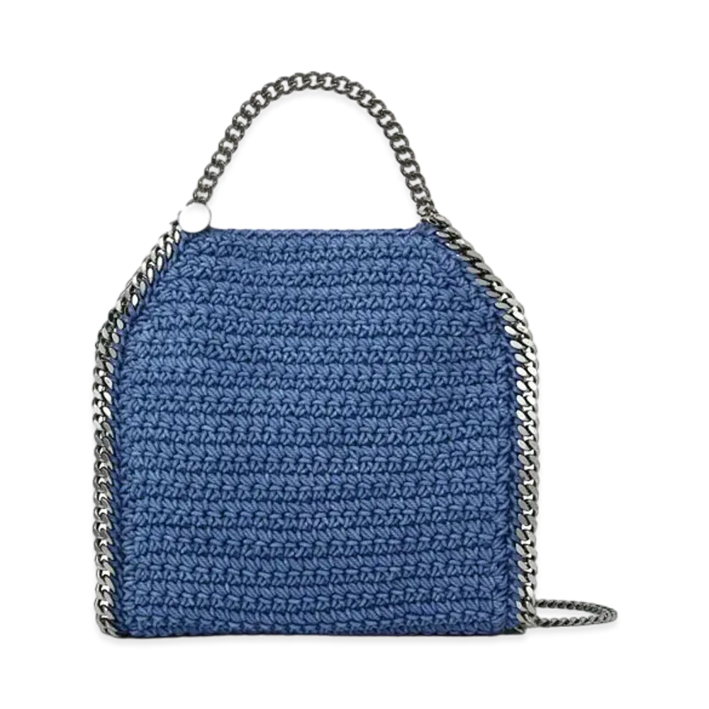 STELLA McCARTNEY Farabela Mini Crochet Tote "Denim"