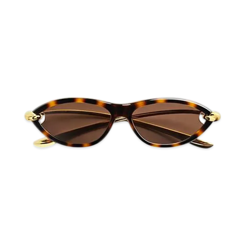 Bottega Veneta Knot Cat Eye Sunglasses "Havana/Gold/Brown"
