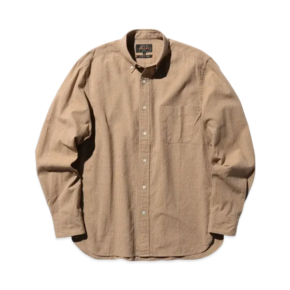 BEAMS B.D. Plaid Cotton Linen "Brown"