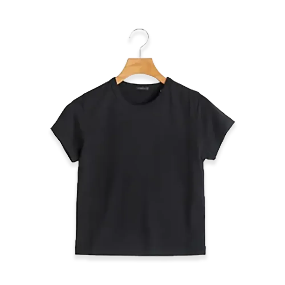 COMOLI Women's Summer Wool Mini T-Shirt "Black"