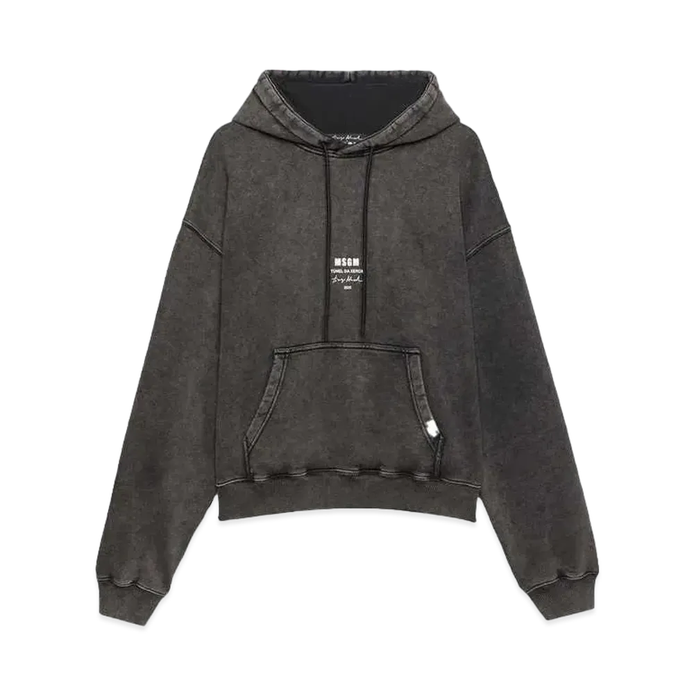 MSGM Faded Jersey Sweatshirt With Tunel Da Xerox Print "Black"