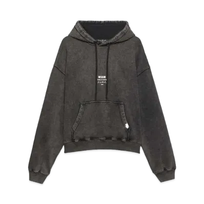 MSGM Faded Jersey Sweatshirt With Tunel Da Xerox Print "Black"