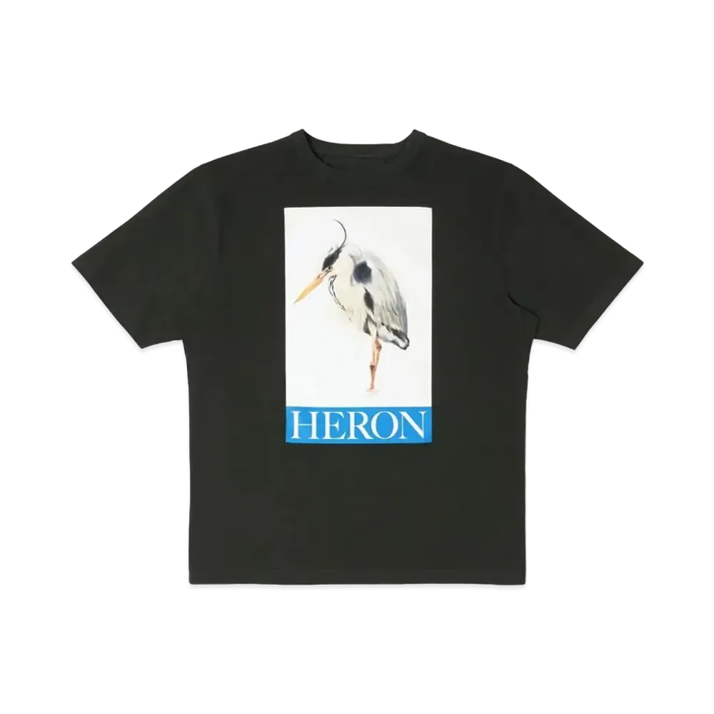 HERON PRESTON Heron Bird Painted SS Tee "Black/Blue"