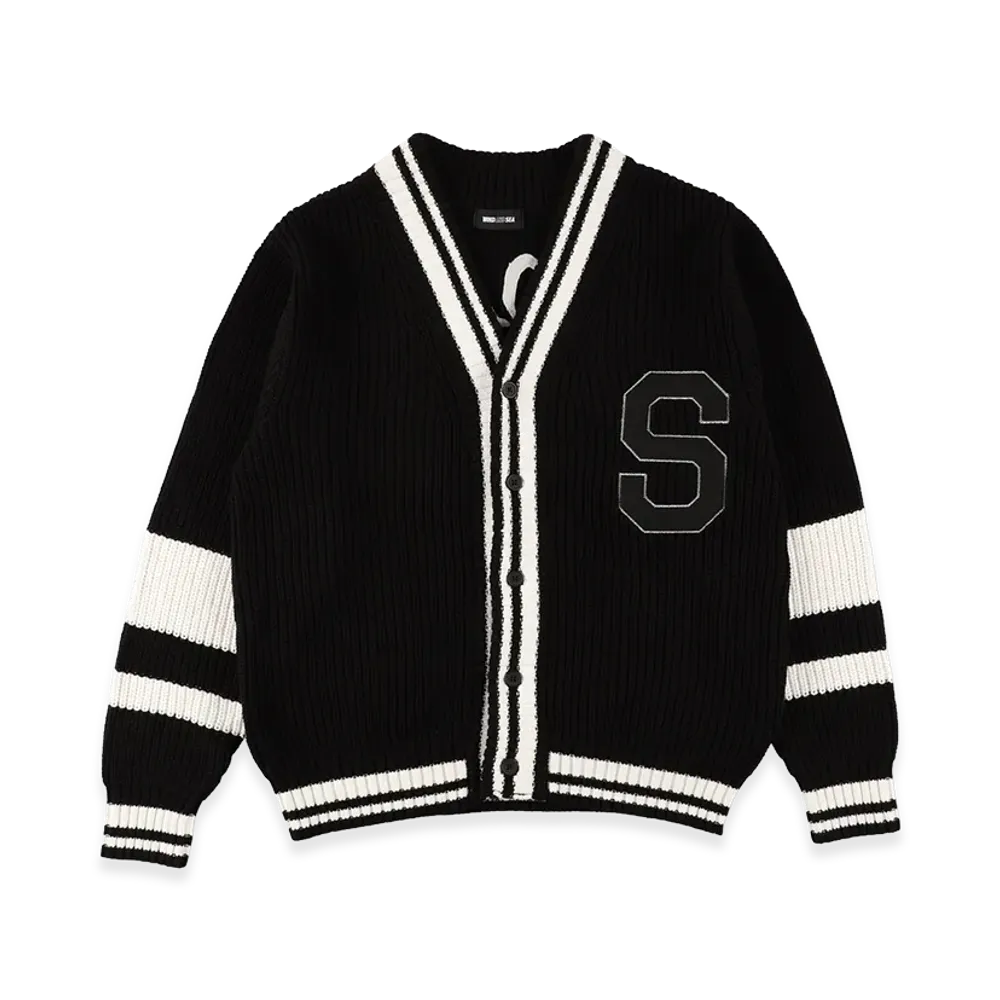 WIND AND SEA Patch Tilden Knit Cardigan "Black"