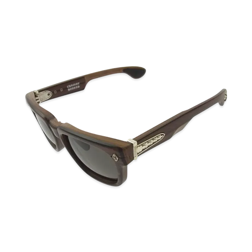 Chrome Hearts Lilith Stencil Wood Frame Sunglasses "Brown"